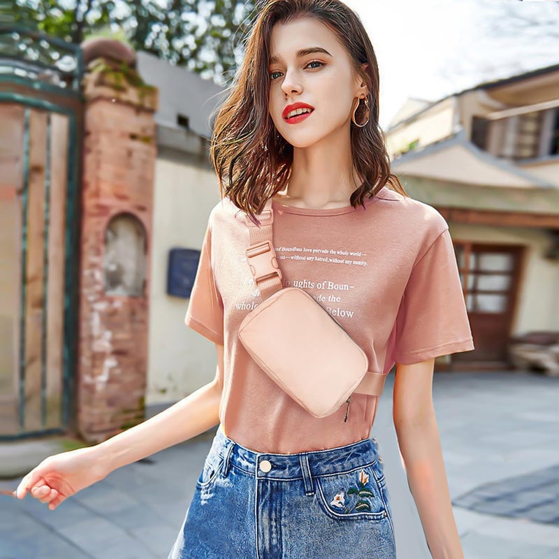 Gitus Belt Bag Fanny Pack Crossbody Bags for Women Fashion Waist Packs with Adjustable Strap Gifts for Women Men Teen Girls (Coral Pink) - Image 2